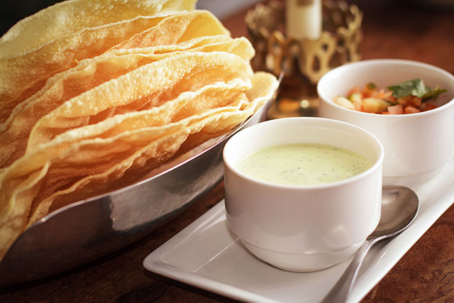 Food photography - papadums at Rajdoot